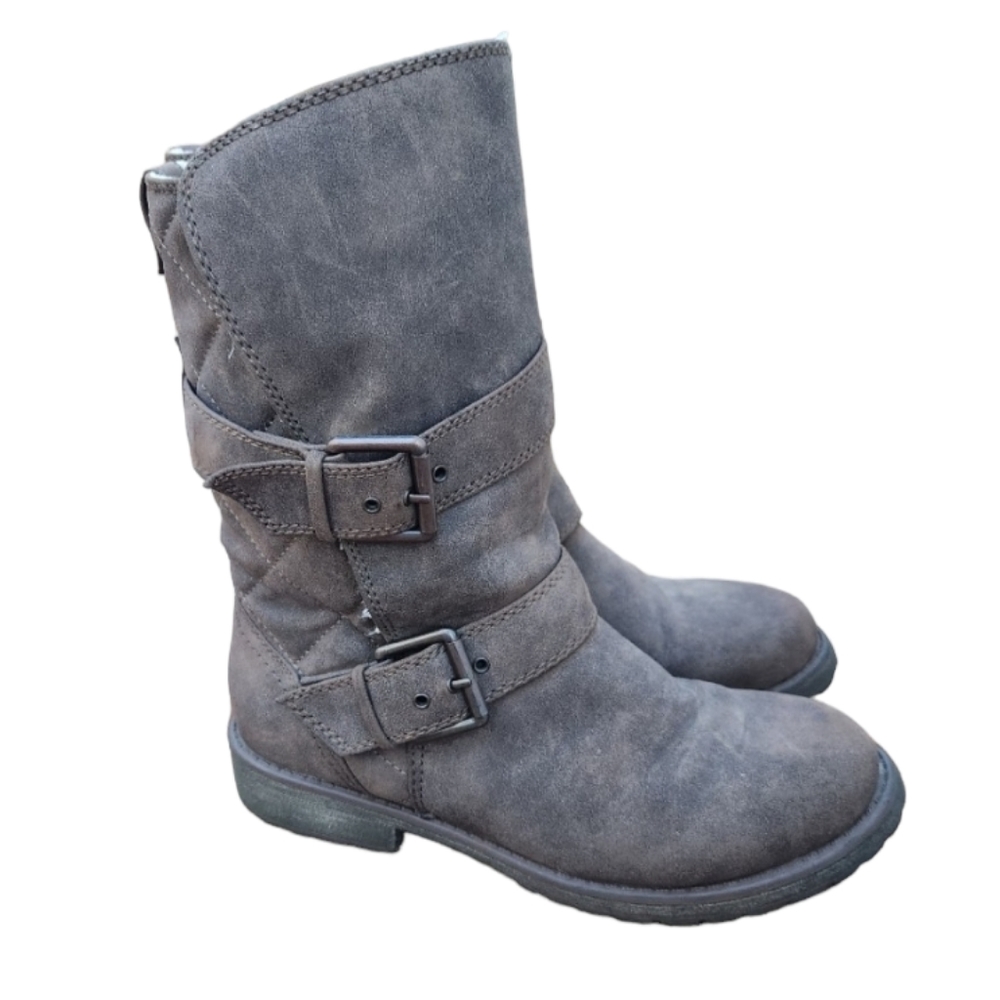 Roxy Gray Buckle Boots